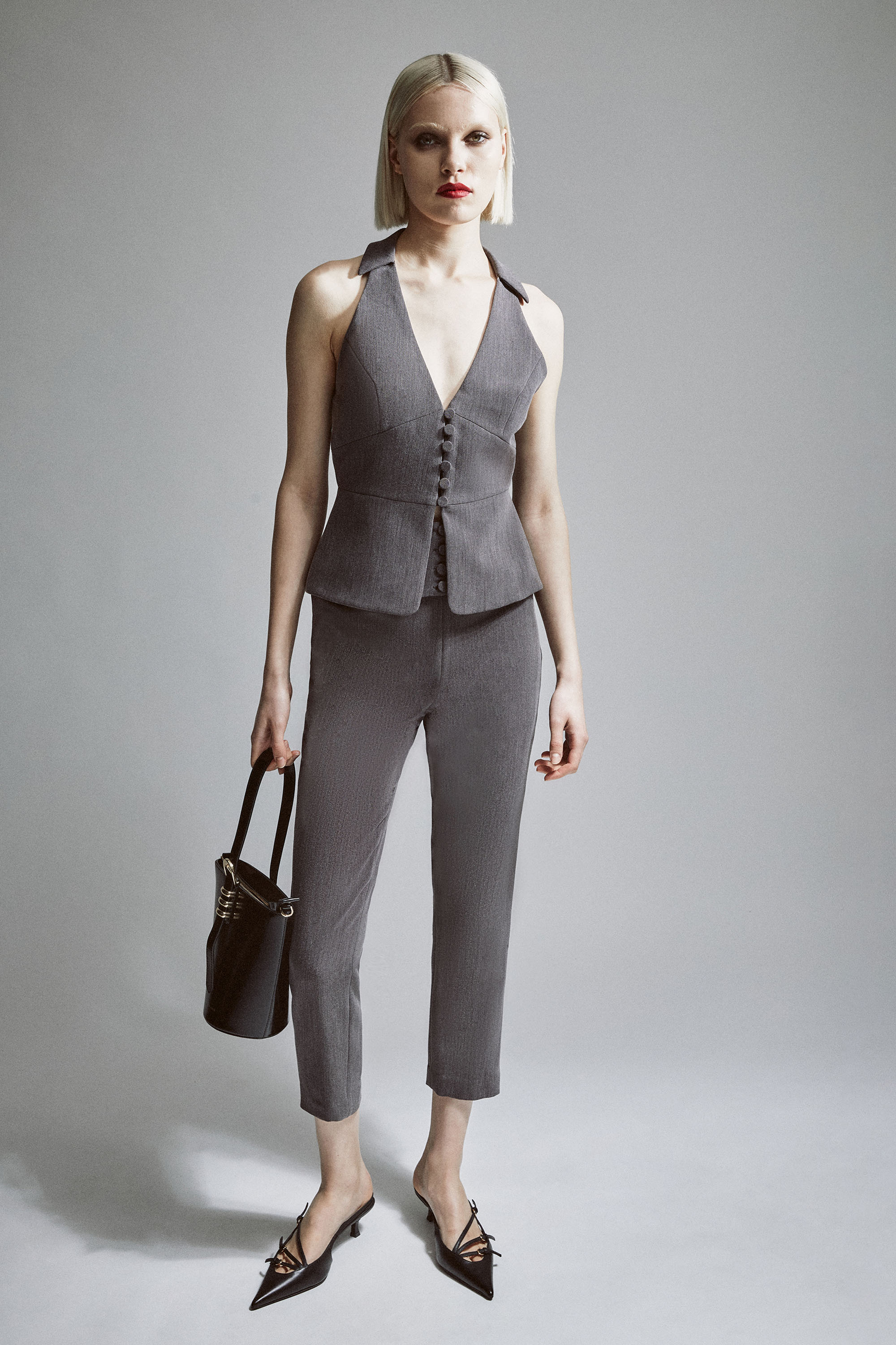 Bardot Corset Pant In Grey Marle