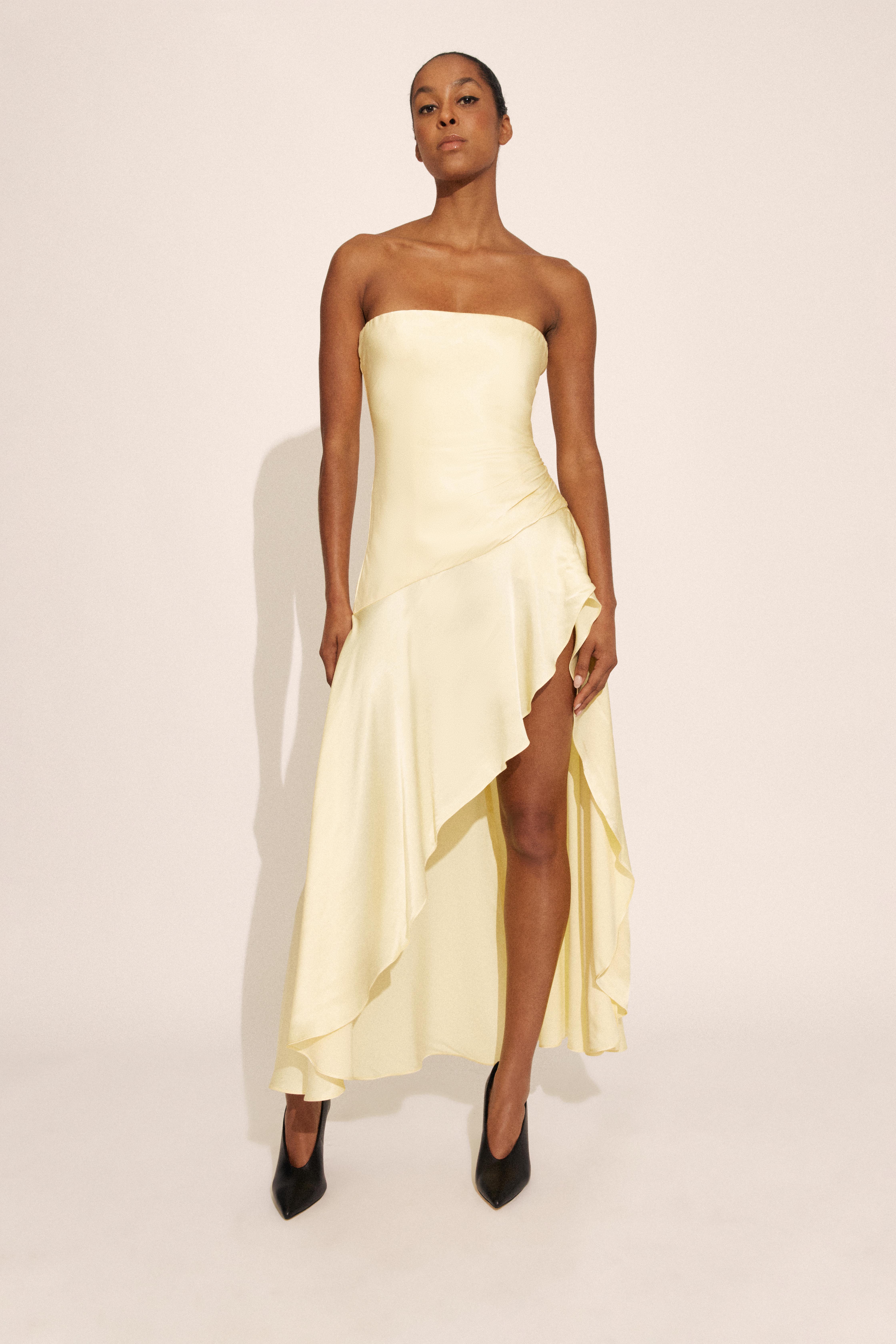 Bardot Lorenza Midi Dress In Canary Ylw