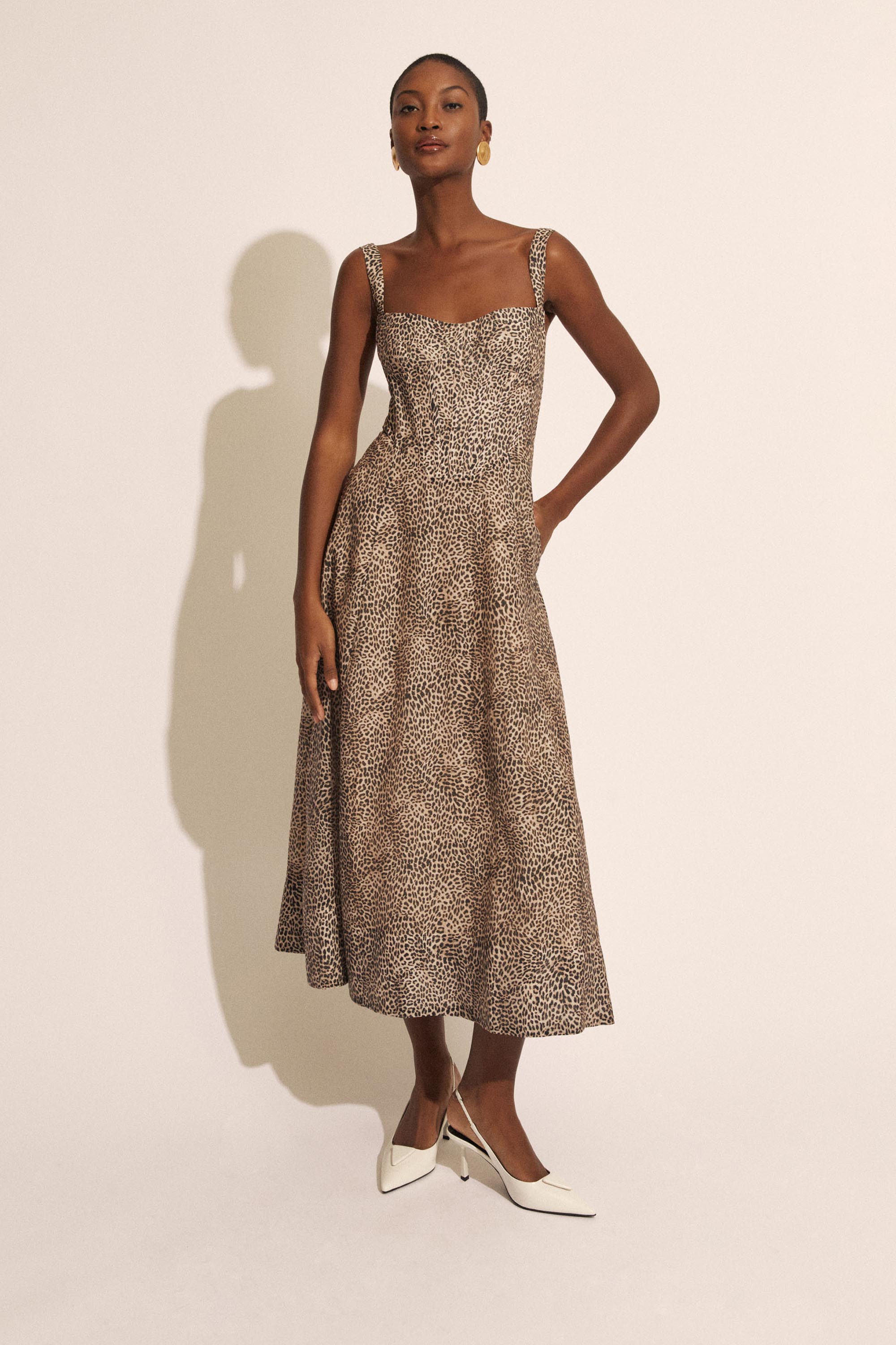 Bardot Lilah Corset Midi Dress In B Leopard