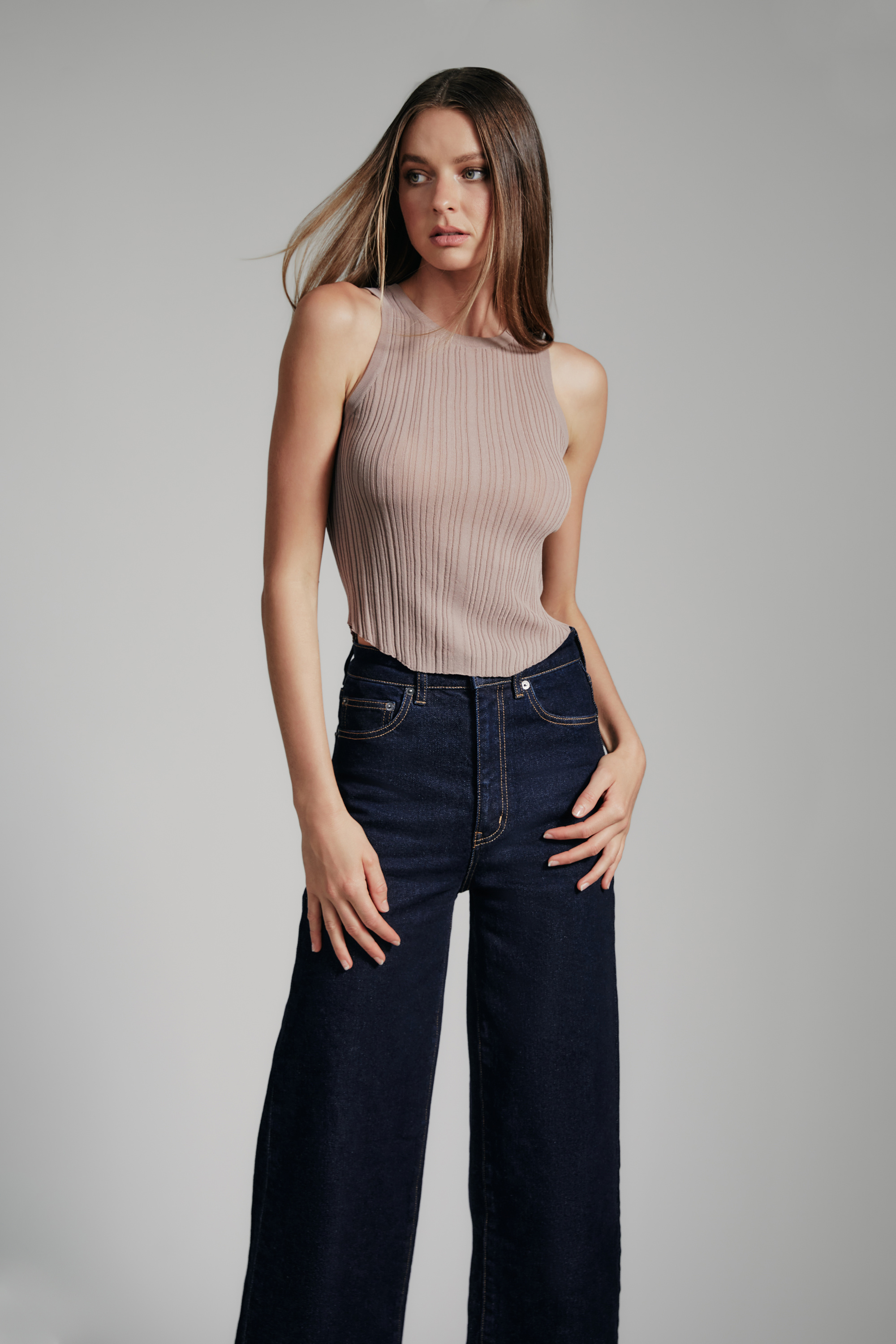 Bardot Merel Knit Tank In Taupe