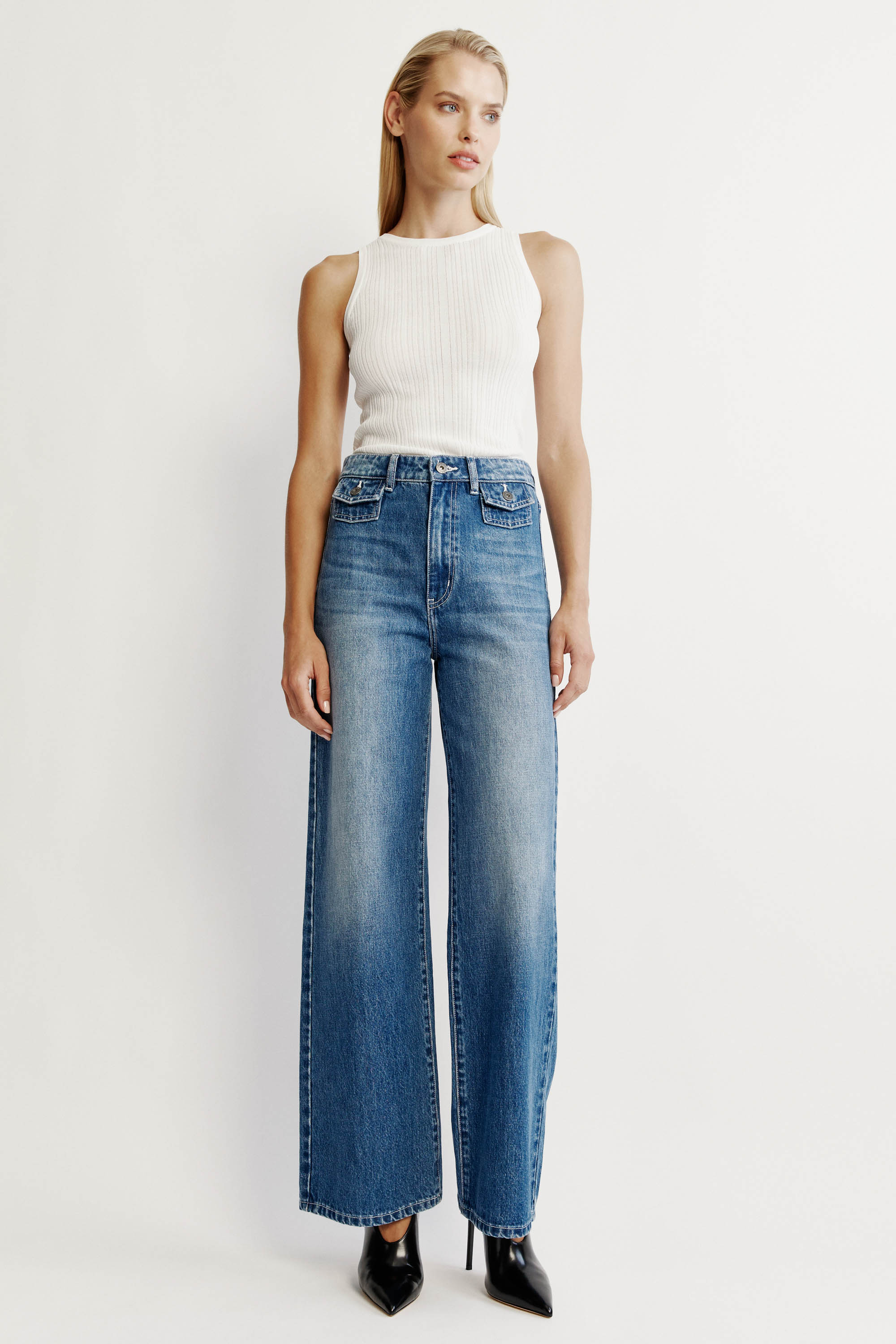Bardot Claudina Wide Leg Jean In Dark Denim
