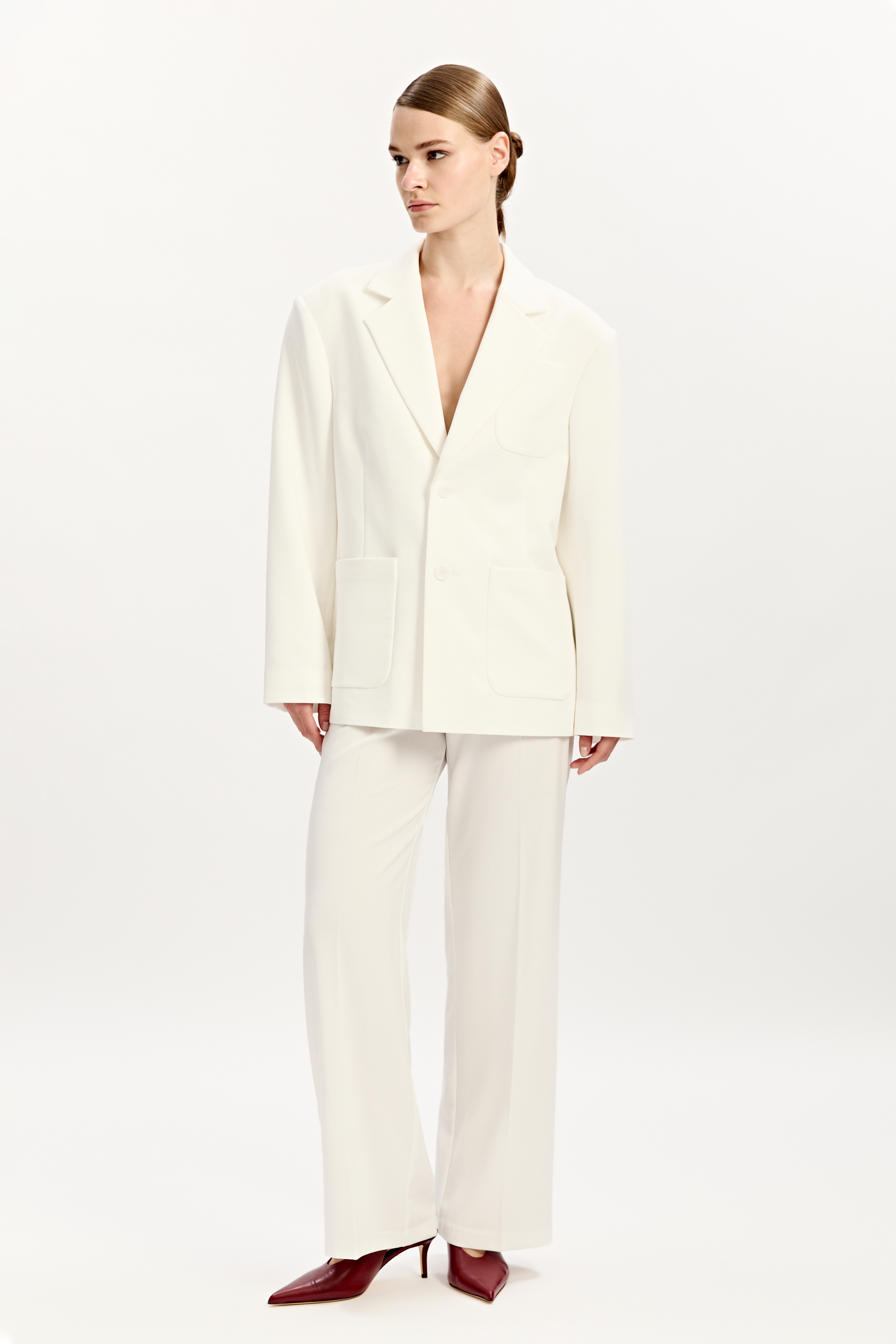 Bardot Halia Oversized Blazer In Orchid Wht